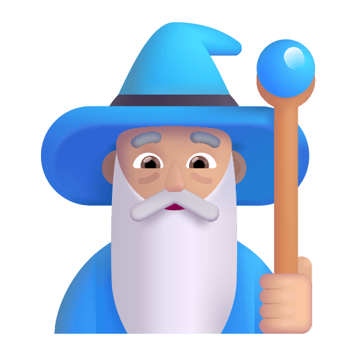 Medium-Light Male Mage Character (Fluent) Free Open-Source SVG Icon (Fluent Emoji)