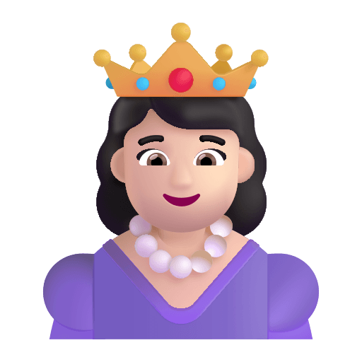 Princess Emoji (Light) Free Open-Source SVG Icon (Fluent Emoji)