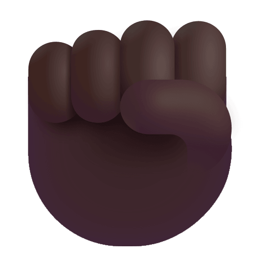 Dark Raised Fist Gesture Free Open-Source SVG Icon (Fluent Emoji)