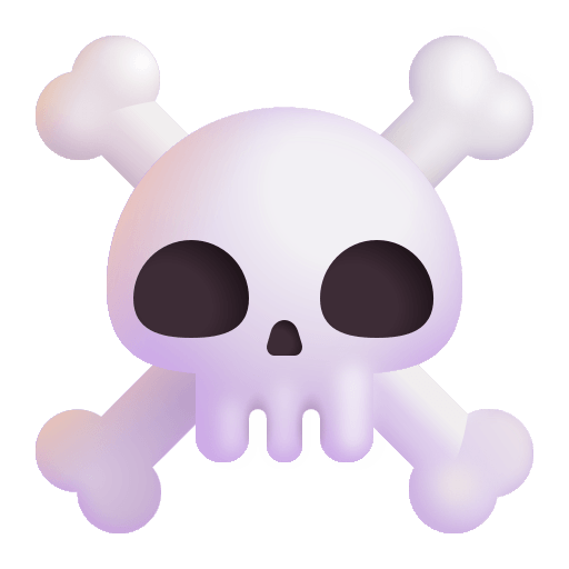 Skull and Crossbones Symbol Free Open-Source SVG Icon (Fluent Emoji)