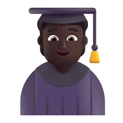 Dark Student Emoji (Fluent) Free Open-Source SVG Icon (Fluent Emoji)