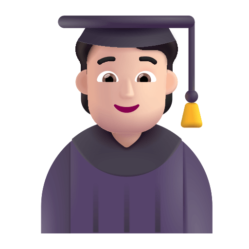 Student Emoji (Light) Free Open-Source SVG Icon (Fluent Emoji)