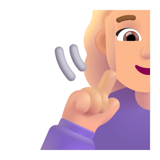 Medium-Light Deaf Woman Emoji (Fluent) Free Open-Source SVG Icon (Fluent Emoji)