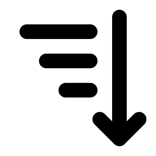 Arrow Sort Down (Filled) Free Open-Source SVG Icon (Fluent UI System Icons)