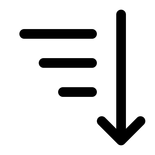 Regular Downward Sort Arrow (16 Lines) Free Open-Source SVG Icon (Fluent UI System Icons)