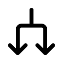 Arrow Split Direction (Regular) Free Open-Source SVG Icon