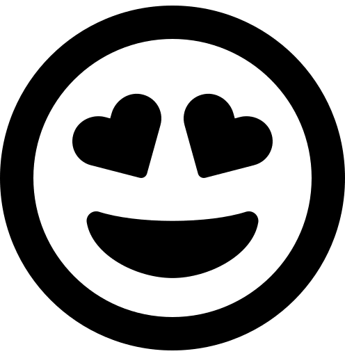 Grinning Face with Hearts (Regular) Free Open-Source SVG Icon (Font Awesome 5 Regular)