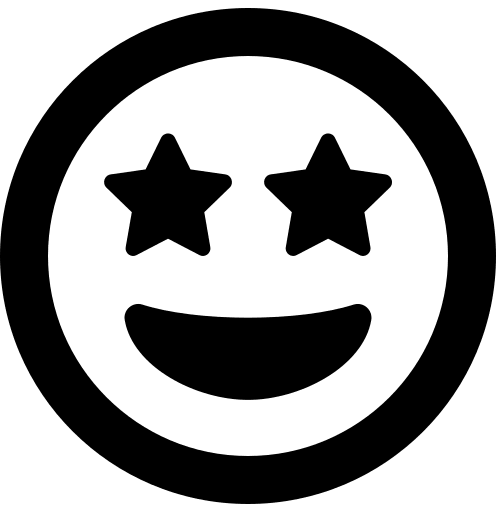 Grinning Face with Stars (Regular) Free Open-Source SVG Icon (Font Awesome 5 Regular)