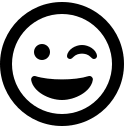 Winking Grin Emoji (Regular) Free Open-Source SVG Icon