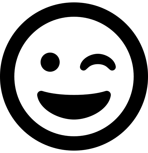 Winking Grin Emoji (Regular) Free Open-Source SVG Icon (Font Awesome 5 Regular)