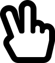 Peace Hand Gesture (Regular) Free Open-Source SVG Icon