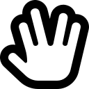 Spock Hand Gesture (Regular) Free Open-Source SVG Icon