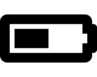 Half Charged Battery (Solid) Free Open-Source SVG Icon (Font Awesome 5 Solid)