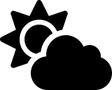 Cloud with Sun (Solid) Free Open-Source SVG Icon