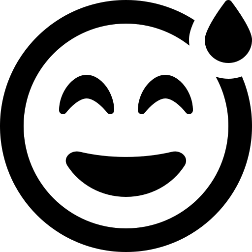 Grinning Face with Sweat (Regular) Free Open-Source SVG Icon (Font Awesome Regular)