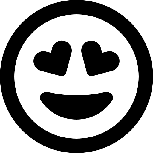 Grinning Face With Hearts (Regular) Free Open-Source SVG Icon (Font Awesome Regular)