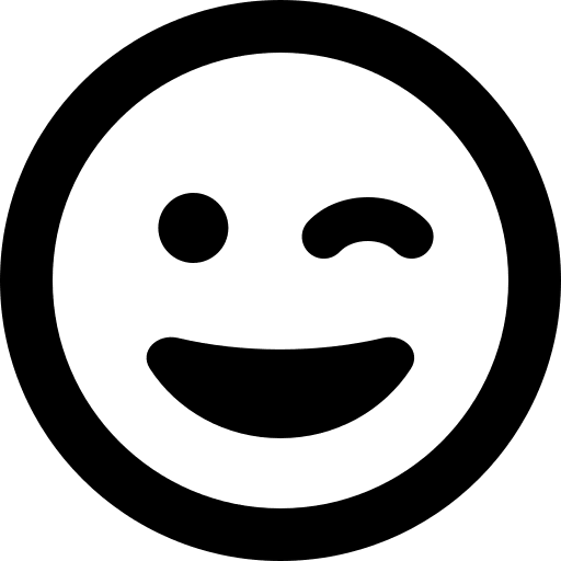 Winking Grin Face (Regular) Free Open-Source SVG Icon (Font Awesome Regular)