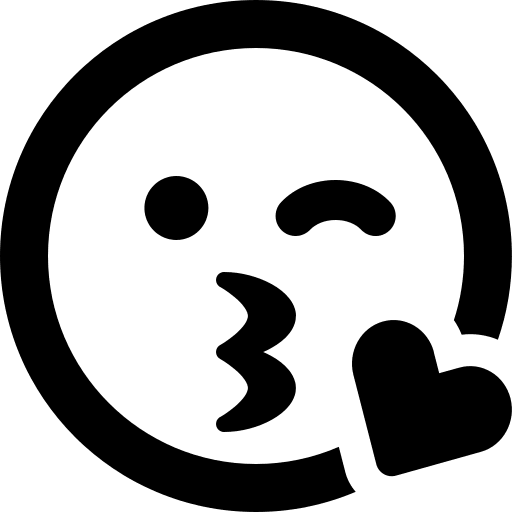 Kiss-Wink Heart Face (Regular) Free Open-Source SVG Icon (Font Awesome Regular)