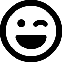 Laughing Wink Face Emoji (Regular) Free Open-Source SVG Icon