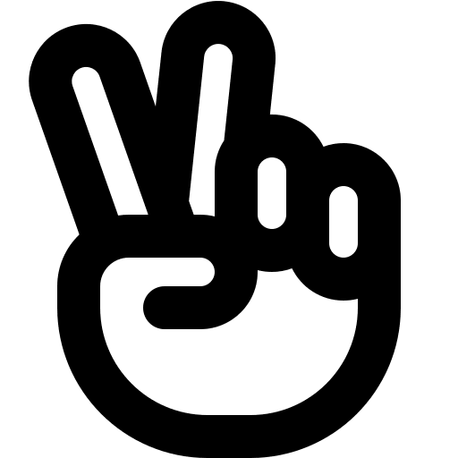 Peace Hand Gesture (Regular) Free Open-Source SVG Icon (Font Awesome Regular)