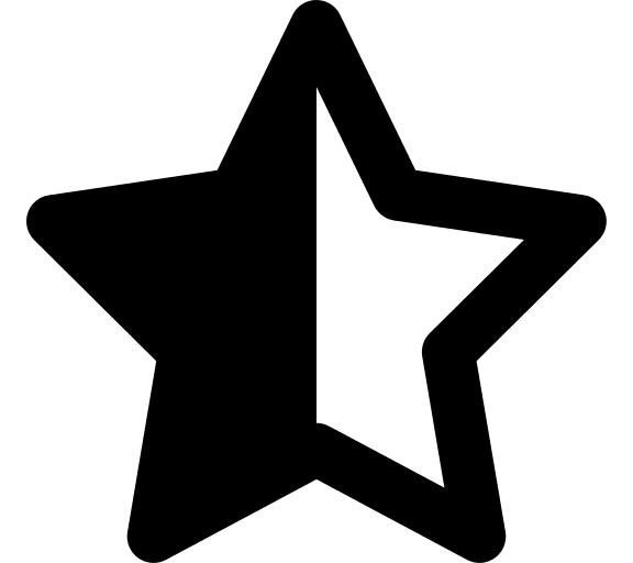 Half-Stroke Star Rating (Regular) Free Open-Source SVG Icon (Font Awesome Regular)