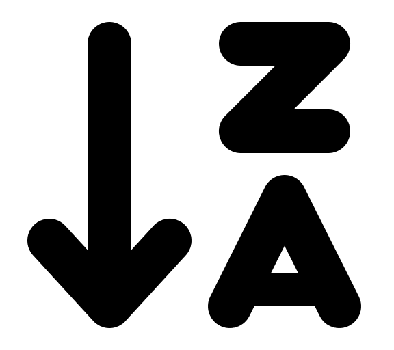 Z to A Arrow Down (Solid) Free Open-Source SVG Icon (Font Awesome Solid)