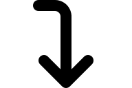 Downward Turning Arrow (Solid) Free Open-Source SVG Icon