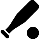 Baseball Bat and Ball (Solid) Free Open-Source SVG Icon