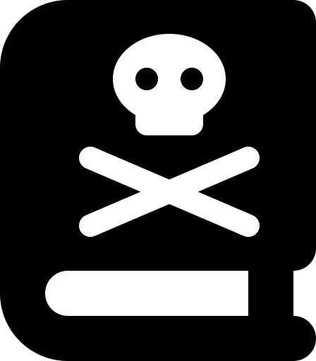 Skull Book Design (Solid) Free Open-Source SVG Icon (Font Awesome Solid)