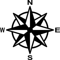 Compass Rose Navigation Symbol Free Open-Source SVG Icon