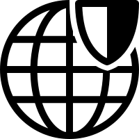 Globe with Shield (Font-GIS) Free Open-Source SVG Icon