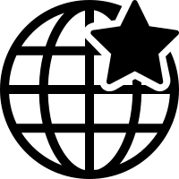 Globe with Star Free Open-Source SVG Icon