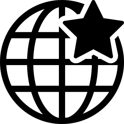 Globe with Star Free Open-Source SVG Icon (Font-GIS)