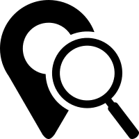 Point of Interest Search (Font-GIS) Free Open-Source SVG Icon