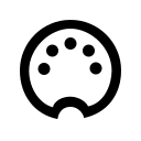 MIDI Plug Connector Free Open-Source SVG Icon