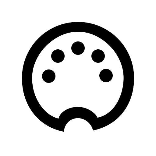 MIDI Plug Connector Free Open-Source SVG Icon (FontAudio)