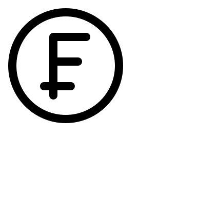 Franc Currency Symbol Free Open-Source SVG Icon (FormKit Icons)