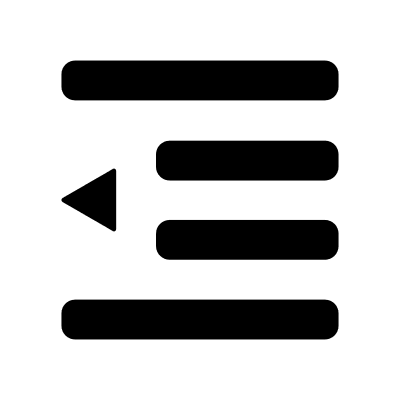 Indent Less Text Formatting Free Open-Source SVG Icon (Foundation)
