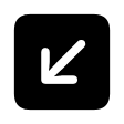 Filled Downward Left Arrow in Square (Framework7) Free Open-Source SVG Icon