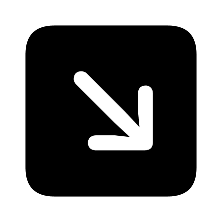 Down Right Arrow in Square (Filled) Free Open-Source SVG Icon (Framework7 Icons)