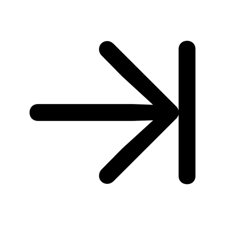 Right Arrow to Line Free Open-Source SVG Icon (Framework7 Icons)