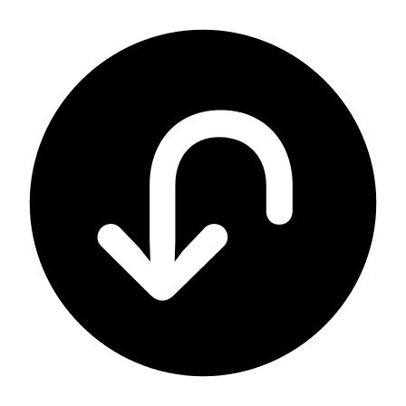 Circular U-Turn Down Arrow (Filled) Free Open-Source SVG Icon (Framework7 Icons)