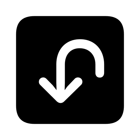 Downward U-Turn Arrow in Square (Filled) Free Open-Source SVG Icon (Framework7 Icons)