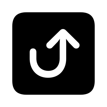 Square U-Turn Up Arrow (Filled) Free Open-Source SVG Icon (Framework7 Icons)