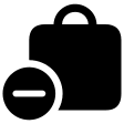 Bag Fill with Minus Badge (Filled) Free Open-Source SVG Icon