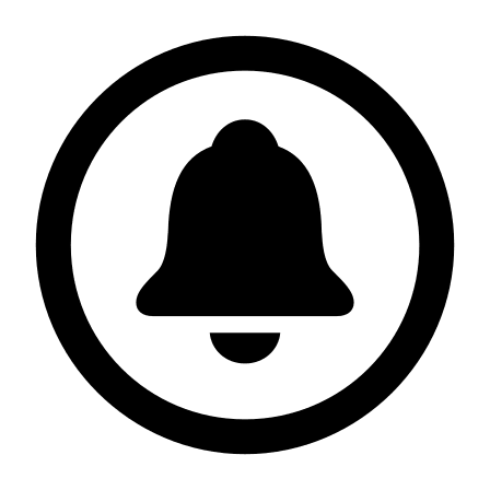 Circular Bell Notification Free Open-Source SVG Icon (Framework7 Icons)