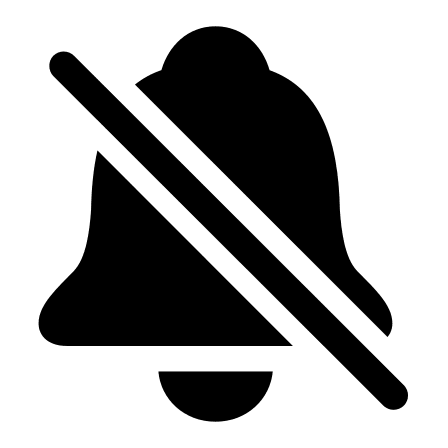 Bell Slash Notification (Filled) Free Open-Source SVG Icon (Framework7 Icons)