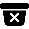 Filled Trash Bin with X Mark Free Open-Source SVG Icon