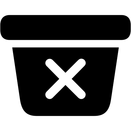 Filled Trash Bin with X Mark Free Open-Source SVG Icon (Framework7 Icons)