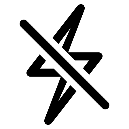 Bolt Slash Symbol Free Open-Source SVG Icon (Framework7 Icons)